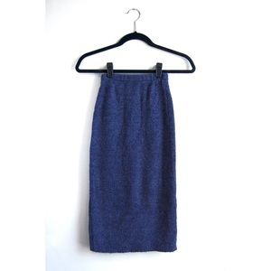 Vintage 90s Blue Sweater Stretchy Pencil Skirt